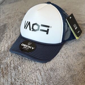 VAQIT Vodka Soda Drink Decky Trucker Baseball Hat White Navy Blue Adjustable